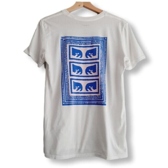 OBEY "Eyes" Short Sleeve Crewneck T-Shirt White Sz XS - Picture 1 of 11